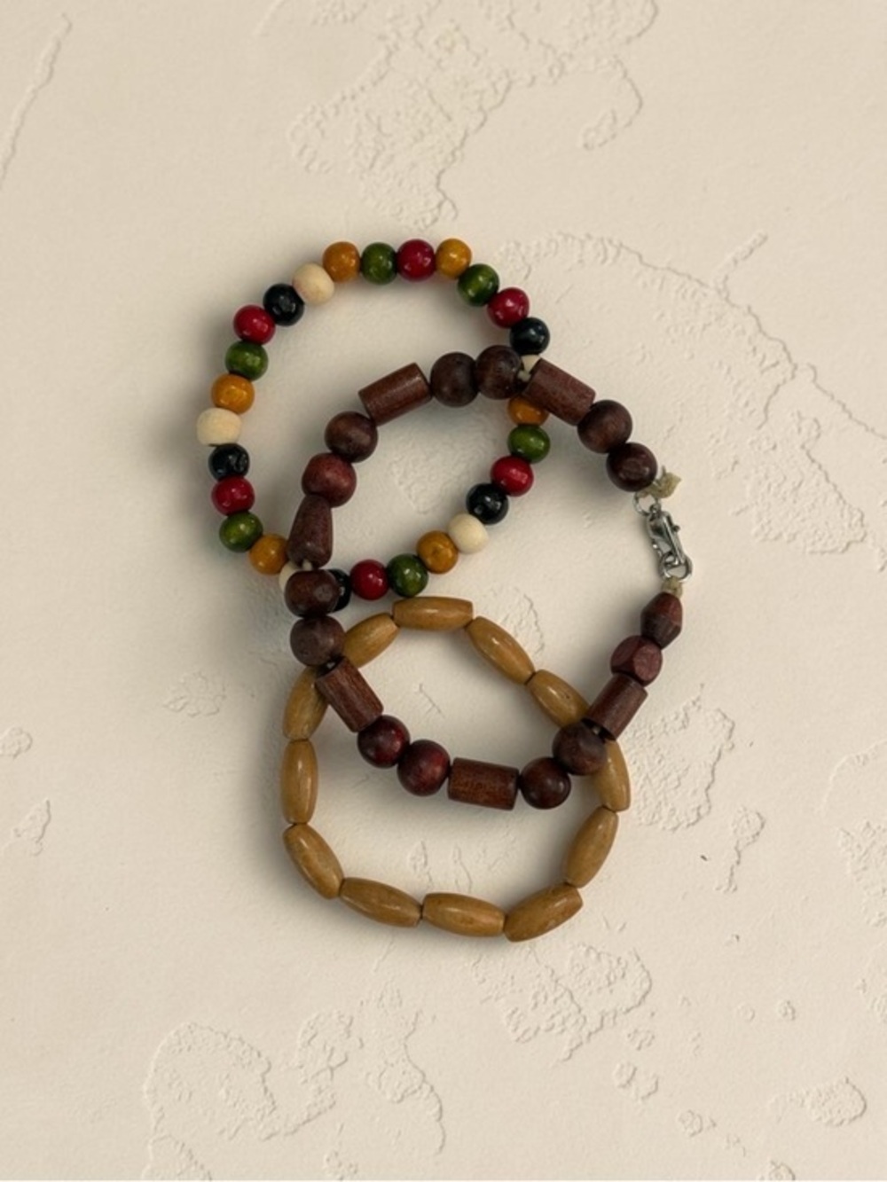 🫶🏻 Wood Bead Stretch Bracelet Set - Multicolor & Brown